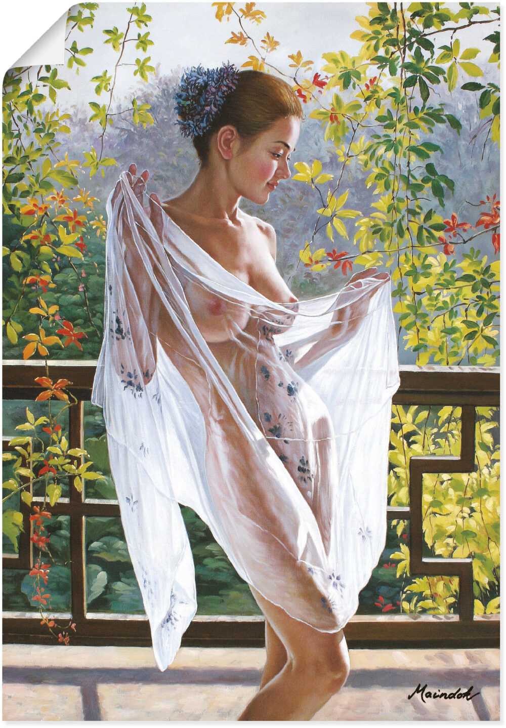 Artland Wandbild "Schöner Morgen auf dem Balkon I", Erotische Bilder, (1 St.), als Alubild, Leinwandbild, Wandaufkleber oder Poster in versch. Grössen