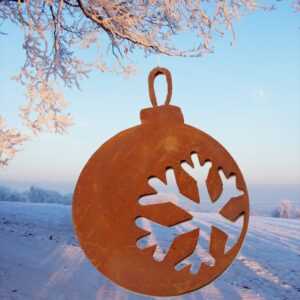 Baumschmuck Weihnachtskugel Edelrost Anhänger Weihnachtsbaum Winterdeko Garten