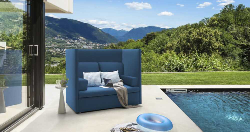 DOMO collection Loungesofa "Sonce", Speziell für Outdoor, witterungsbeständig, mit Strandkorb-Feeling