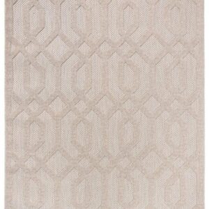 Designteppich In- & Outdoor Teppich Wetterfest & UV-beständig Balkon - Beige Cream, Mazovia, 80 x 150 cm, Höhe 6 mm, Kurzflor - niedrige Florhöhe, Weich, Pflegeleicht, Flachgewebe