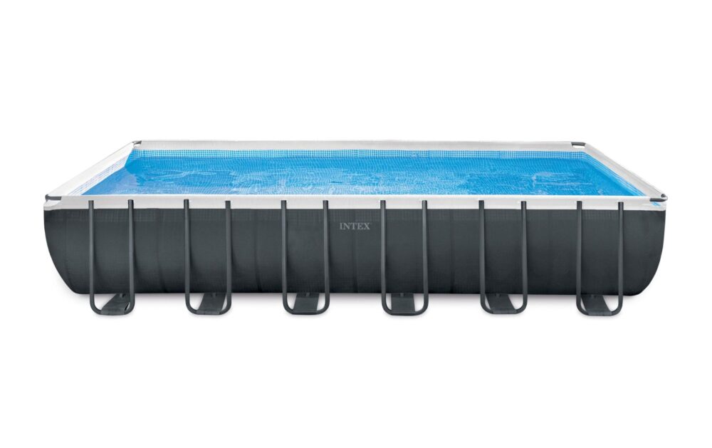 Intex Pool "Ultra Frame XTR Rect Set 732x366x132cm", Inkl. Sicherheitsleiter, Pool-Abdeckung, Bodenplane