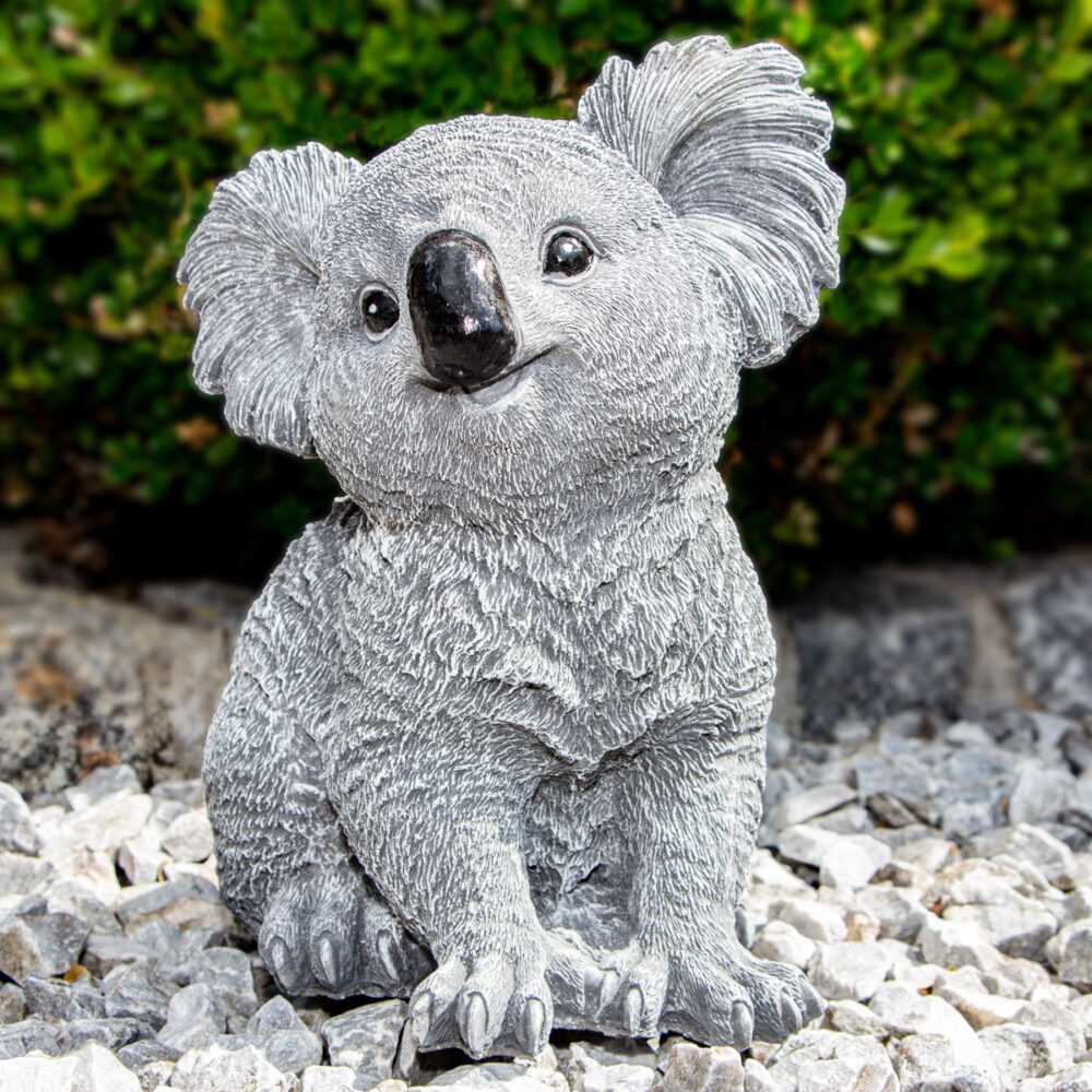 Koala, Skulptur, groß, sitzend | Stein, Grau | H 25,5 x B 16,0 cm