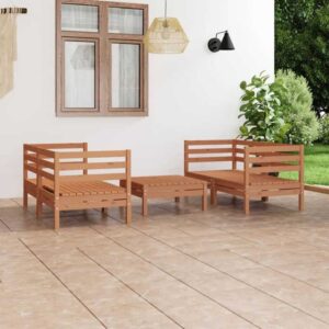 5-tlg. Garten-Lounge-Set Honigbraun Massivholz Kiefer vidaXL930594