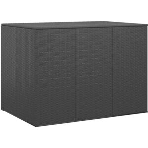 Garten-Kissenbox PE Rattan 145x100x103 cm Schwarz vidaXL891739