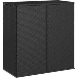 Garten-Kissenbox pe Rattan 100x49x103,5 cm Schwarz vidaXL499920