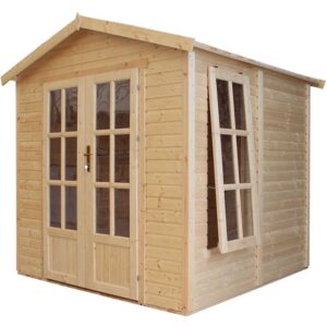 Gartenhaus Holz 4 m2 - H233 x 233 x 222 cm - Gerätehaus Holz Garten-Studio - Rote bituminöse Schindeln Timbela M351FB