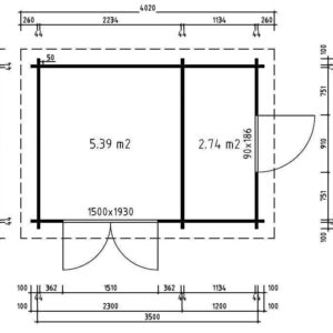 Gartenhaus Modern-E Compact Schutz-Imprägnierung:Mit Imprägnierung (Pinie)