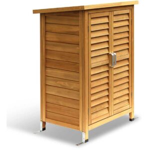 M Mcombo Gartenschrank Gerätehaus Geräteschuppen Garten Schuppen Schrank Holz 0690 - Natur