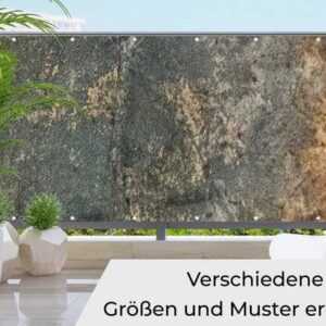 MuchoWow Balkonsichtschutz Stahl - Rost - Alt - Orange - Grau - Muster - Abstrakt (1-St) Balkonbanner, Sichtschutz für den Balkon, Robustes und wetterfest