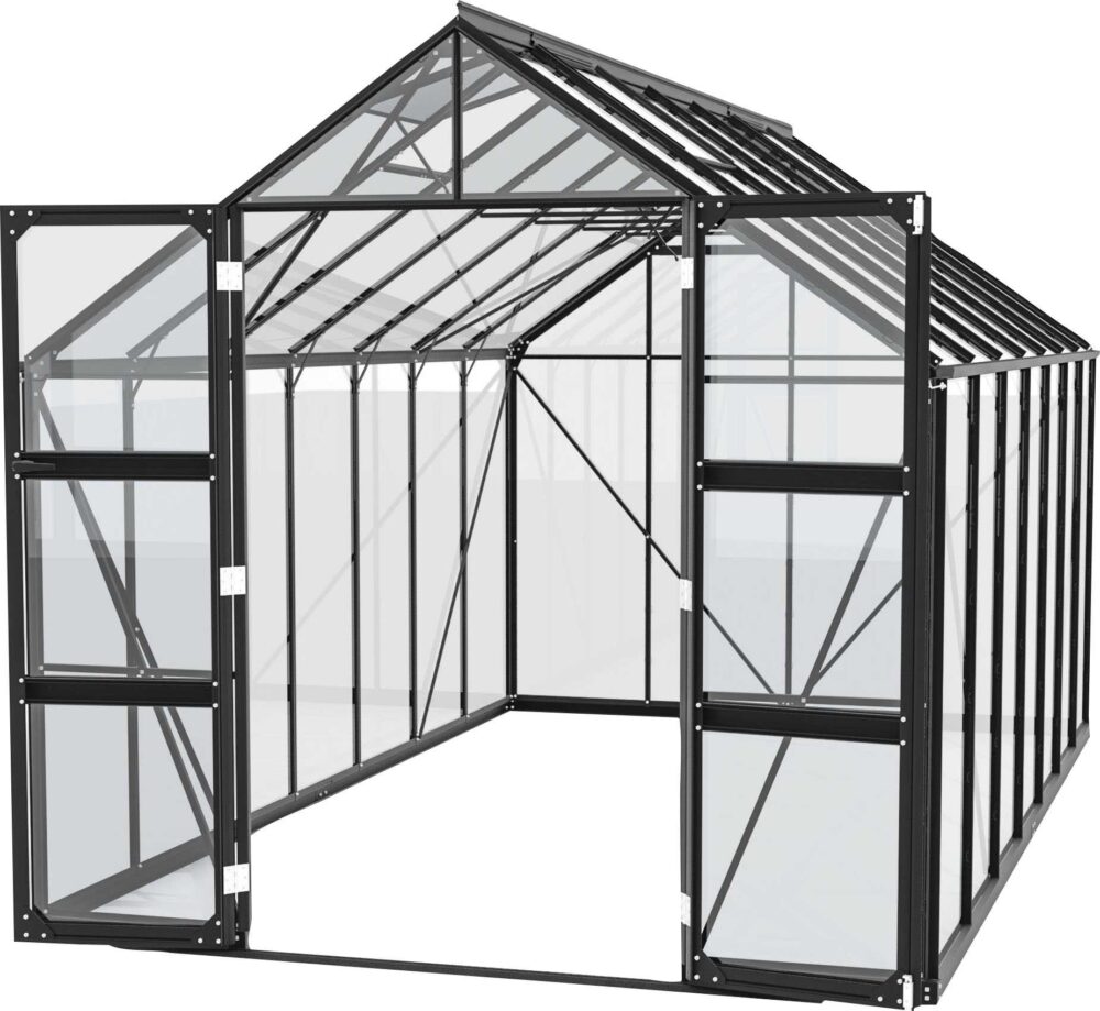 Vitavia Gewächshaus "Domus 11500", Doppelschwingtüren und bodentiefer Türschwelle, 3 mm Sicherheitsglas