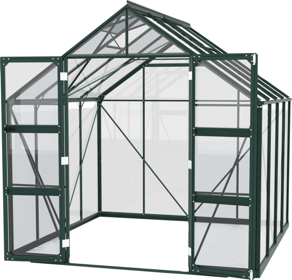 Vitavia Gewächshaus "Domus 6700", Doppelschwingtüren und bodentiefer Türschwelle, 3 mm Sicherheitsglas