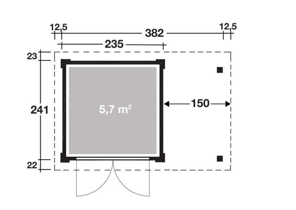 Wolff Gartenhaus Pulti Softline 2424 mit SD 150 Wolff Finnhaus Farbbehandlung:Anthrazit