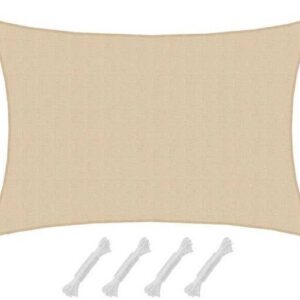 AMANKA Sonnensegel Sonnensegel HDPE Rechteckig UV Sonnenschutz Plane, 3x5 m Überdachung Balkon Beige