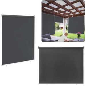 Außenrollo Balkon Outdoor Rollo Wetterfest 180 x 240 cm Outdoorrollo Sonnenschutz Balkonrollo uv Schutz, Reflektierende Thermofunktion für Fenster &