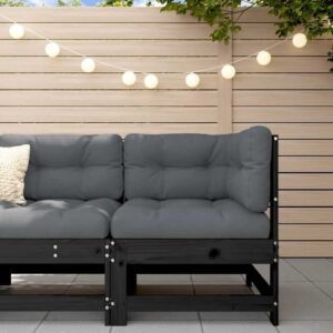 Garten-Ecksofa Schwarz Massivholz Kiefer Vidaxl Schwarz