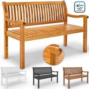 Gartenbank Holz Dunkelbraun 150 cm / 3 - 4 Personen Parkbank Massiv Sitzbank Garten Gartenmöbel - Tillvex