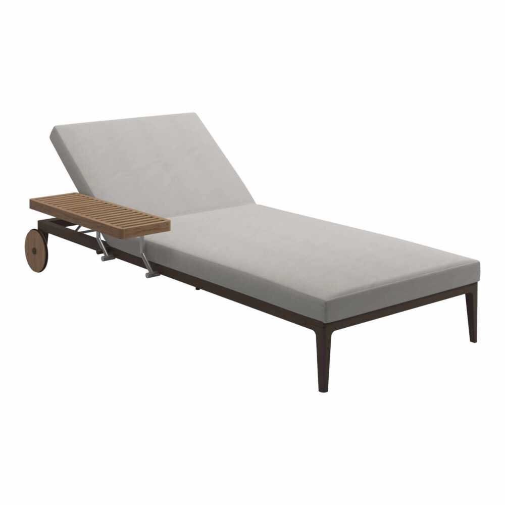 Grid Lounger Liege, Gestell java, Stoffbezug latte 203