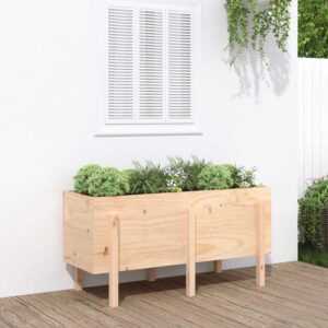 Hochbeet,Blumenkasten,Pflanzkasten Balkon, Terrasse, Garten 121x50x57 cm Massivholz Kiefer VMEC437936 Maisonchic