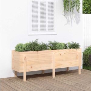 Hochbeet,Blumenkasten,Pflanzkasten Balkon, Terrasse, Garten 160x50x57 cm Massivholz Kiefer VMEC553453 Maisonchic