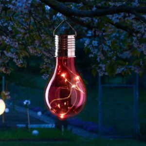 LED Solar Glühbirne GLOW - warmweiße LED Drahtlichterkette - H: 14c...