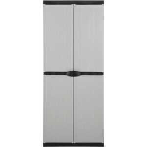 Maison Exclusive - Garten-Lagerschrank mit 3 Böden Grau & Schwarz 68x40x168 - Grau