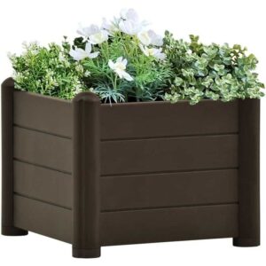 Maisonchic - Garten-Hochbeet,Blumenkasten,Pflanzkasten Balkon, Terrasse, Garten pp Mokka 43x43x35 cm VMEC919564