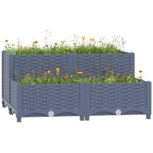 Maisonchic - Hochbeet,Blumenkasten,Pflanzkasten Balkon, Terrasse, Garten 80x80x38 cm Polypropylen VMEC906903