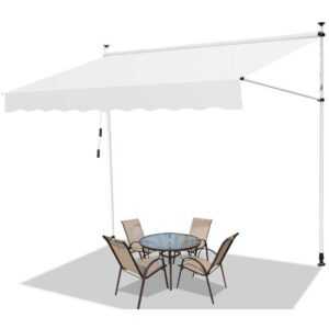 Markise Klemmmarkise Einziehbar Sonnenmarkise Sonnenschutz Balkon ohne Bohren 400x120cm - Creme