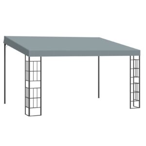 Outsunny Pergola 4 x 3 m Gartenpavillon Pavillon Überdachung Zelt Metall Polyester Grau