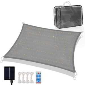 Randaco Sonnensegel LED Sonnenschutzsegel Kit Schattensegel Balkon Windschutz UV-Schutz