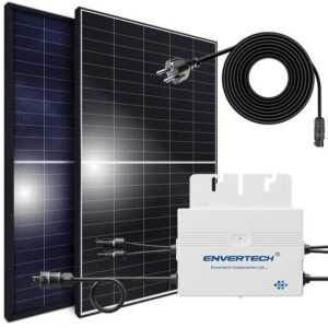 SUNNIVA Solaranlage 860/600W BIFACIAL Balkonkraftwerk, 600,00 W, Monokristallin, (ENVERTECH 600W Micro-Wechselrichter Wifi, 2x 430W Solarmodule, Solaranlage mit 5m Anschlusskabel, Solarkabel, Photovoltaikanlage), Balkon Mini-PV Anlage genehmigungsfrei Inverter, Solarpanel Solarmodul