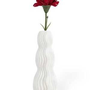 Shapes - Decorations Dekovase Wave Three - Exclusive by Martin Žampach, Vase, 10 Farben, 3D-Druck (Einzelmodell, Vase mit Borosilikatglas zur Nutzung mit Wasser), Wasserdicht, Leichte Struktur innerhalb des Materials (Rillung)