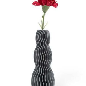 Shapes - Decorations Dekovase Wave Three - Exclusive by Martin Žampach, Vase, 10 Farben, 3D-Druck (Einzelmodell, Vase mit Borosilikatglas zur Nutzung mit Wasser), Wasserdicht, Leichte Struktur innerhalb des Materials (Rillung)