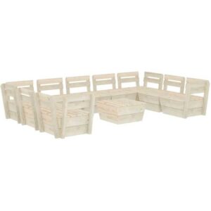 Sweiko - 10-tlg. Garten-Paletten-Lounge-Set Imprägniertes Fichtenholz FF3063728DE