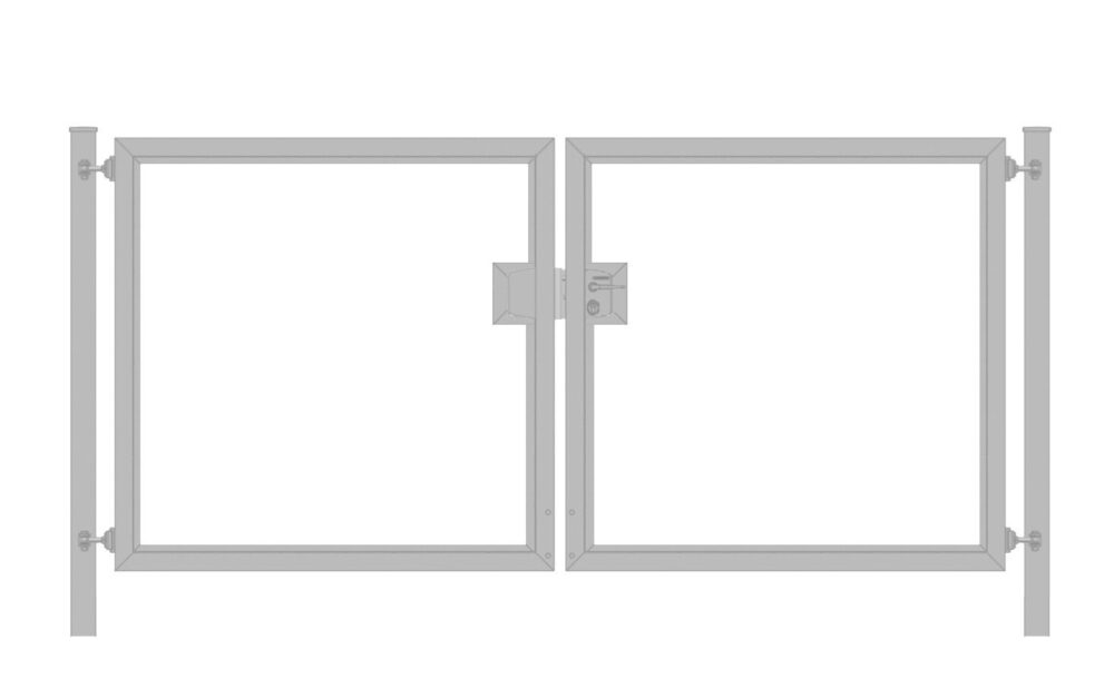 Doppelflügeltor / Hoftor elektrisch Premium (2-flügelig) symmetrisch für waagerechte Holzfüllung; verzinkt; Breite 200 cm x Höhe 160 cm