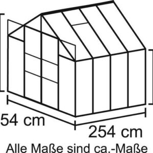 Vitavia Gewächshaus Uranus 6700, BxTxH: 254 x 254 x 246 cm, 3 mm Wandstärke, Set, mit 2-tlg. Zubehör