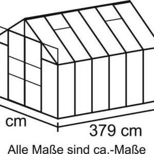 Vitavia Gewächshaus Uranus 9900, BxTxH: 254 x 379 x 246 cm, 3 mm Wandstärke, Set, mit 2-tlg. Zubehör