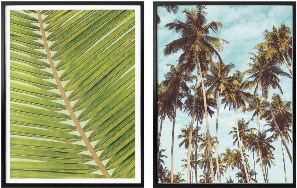 Wall-Art Poster "Palmenblätter Miami Palmen Urlaub", (Set, 2 St.)