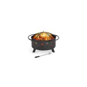 Yaheetech Feuerstelle rund Garten Feuerstelle Kohlebecken Terrassenofen für Heizung Outdoor Garten Terrasse Feuerschale Feuerstelle, Ø 76 x 50 cm