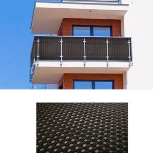 dynamic24 Balkonsichtschutz Polyrattan PVC Sichtschutzmatte 300x90 Balkon Sichtschutz Zaun Windschutz