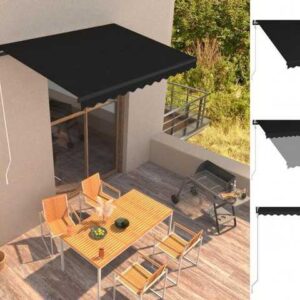 vidaXL Markise Automatisch Einziehbare Markise 350250 cm Anthrazit Balkon Terrasse