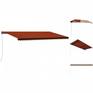 vidaXL Markise Einziehbare Markise Handbetrieben 600 x 300 cm Orange und Braun Balkon