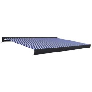 vidaXL Markise Motorisierte Kassetten-Markise 450x300 cm Blau und Weiß Balkon Terrass