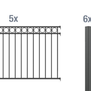 Grundset Zierzaun Circle 10m