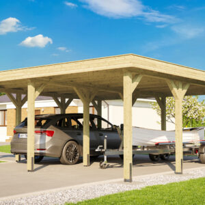 Leimholz Flachdach Carport 615