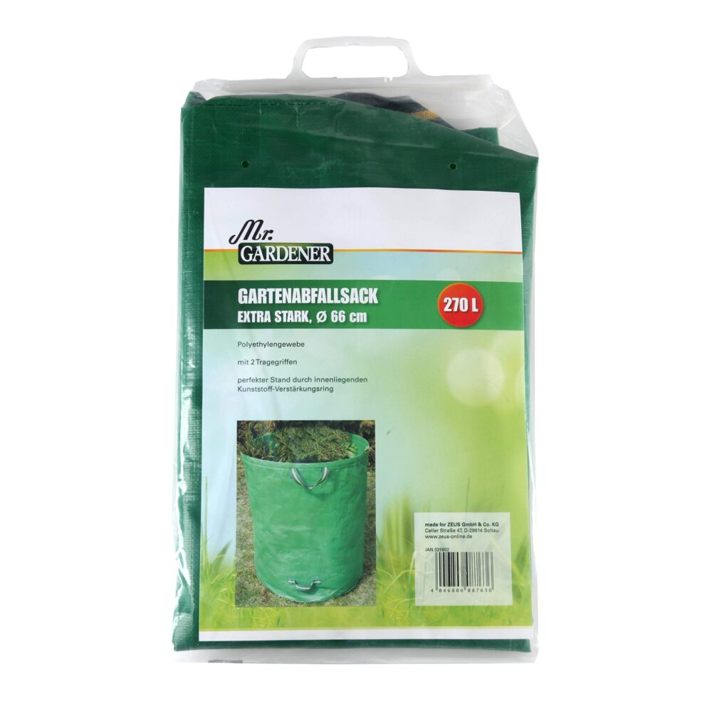 Gartenabfallsack 270L Pe 260 g/m² Gruen