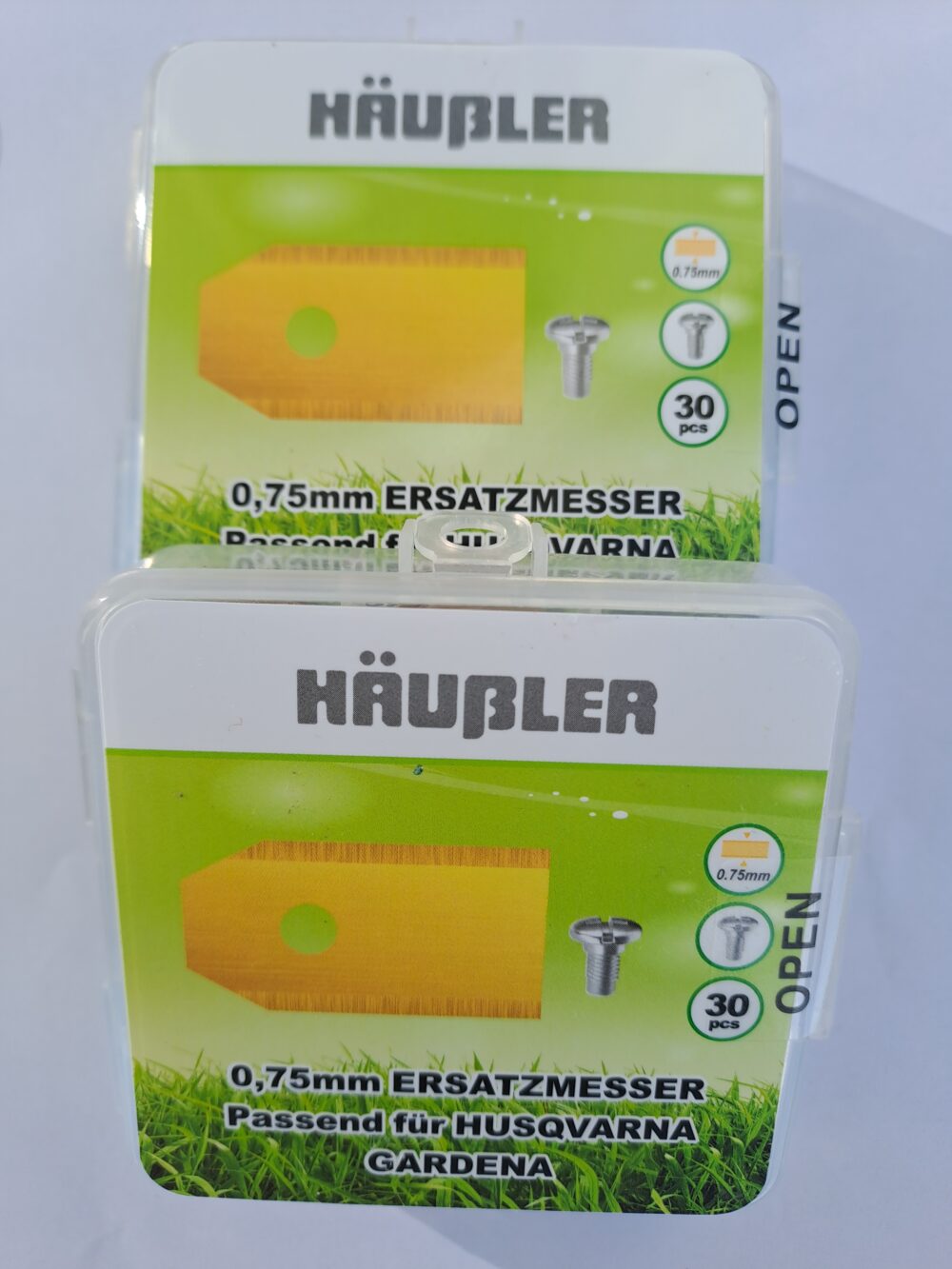 Automower-Ersatzmesser titan-karbid-beschichtet f. Husqvarna/Gardena/Navimow Rasenroboter 60er SET Marke Häußler